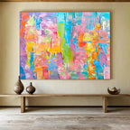 “Colorful Block Abstract” - Vibrant Palette Abstract Painting On Canvas DKS381