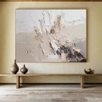 “Neutral Textured Abstract” - Textured Abstract Painting, Suitable for Minimalist Home & Art Studio DKS618