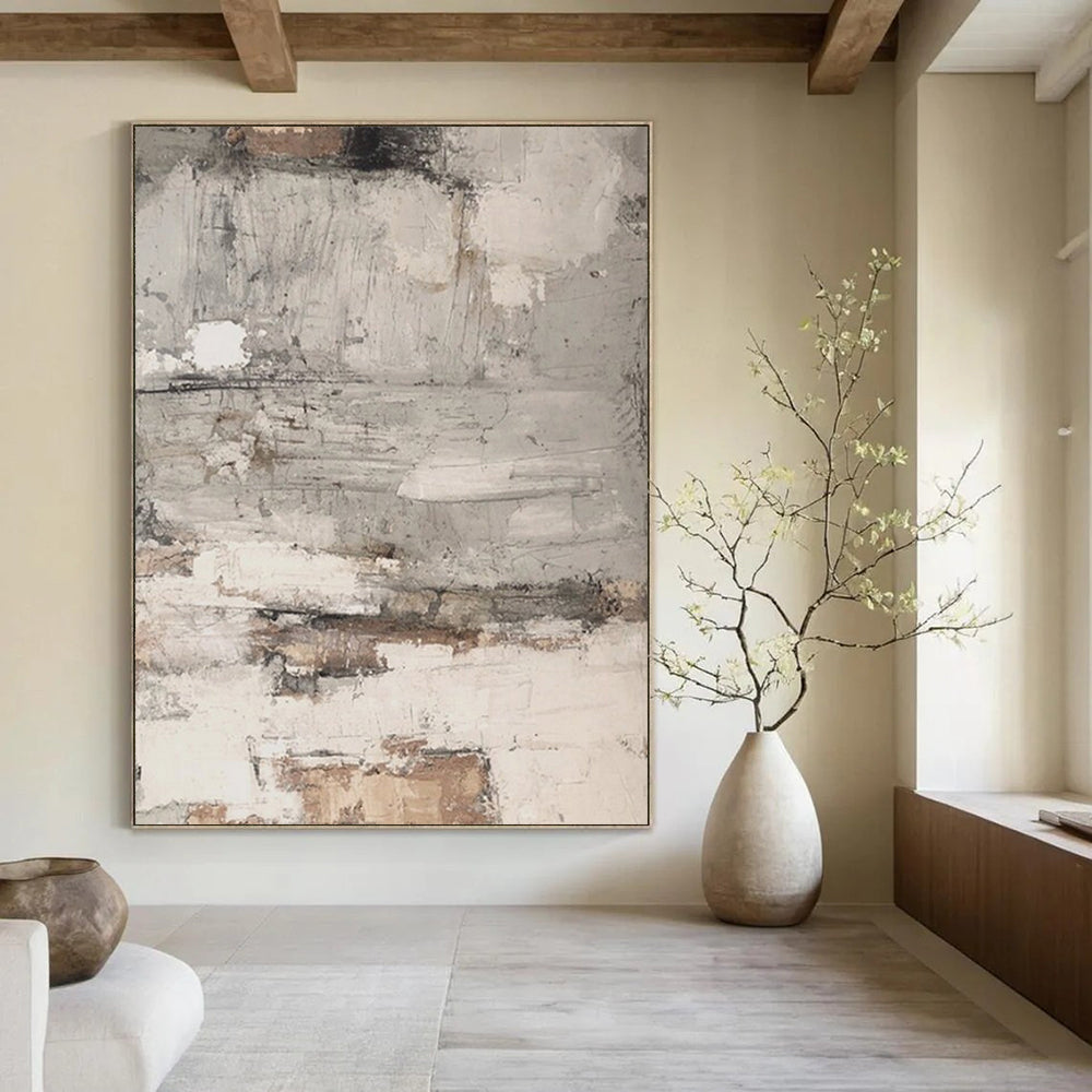 Gray and Brown Textured, "Urban Decay" – Textured Abstract Painting On Canvas PS0972