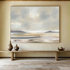 Muted Coastal Landscape - Atmospheric Landscape Painting On Canvas DKS359