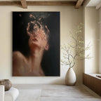 “Fragmented Face Portrait” - Expressive Figurative Painting On Canvas DS315