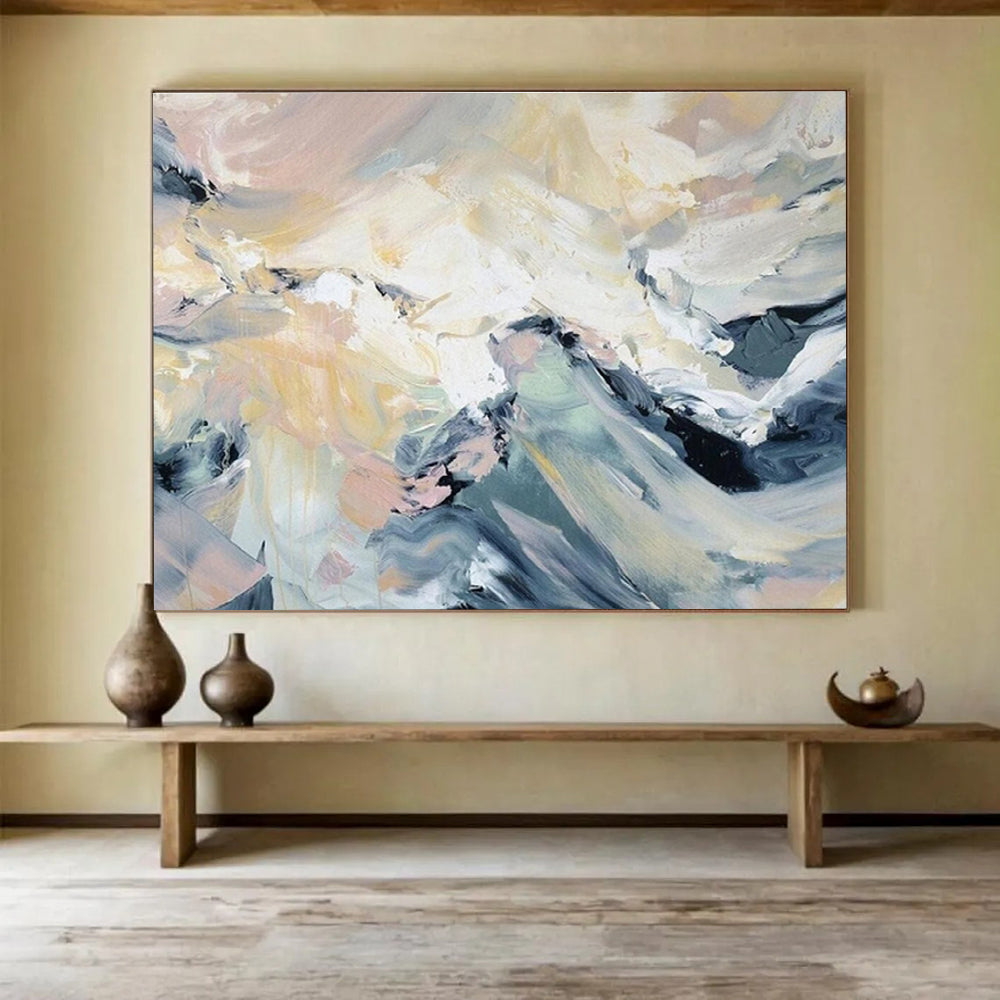 “Abstract Peaks” - Dynamic Landscape - inspired Painting On Canvas DKS424