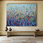 “Blue Based Colorful Abstract Mosaic” Abstract Mosaic Painting On Canvas PT1796