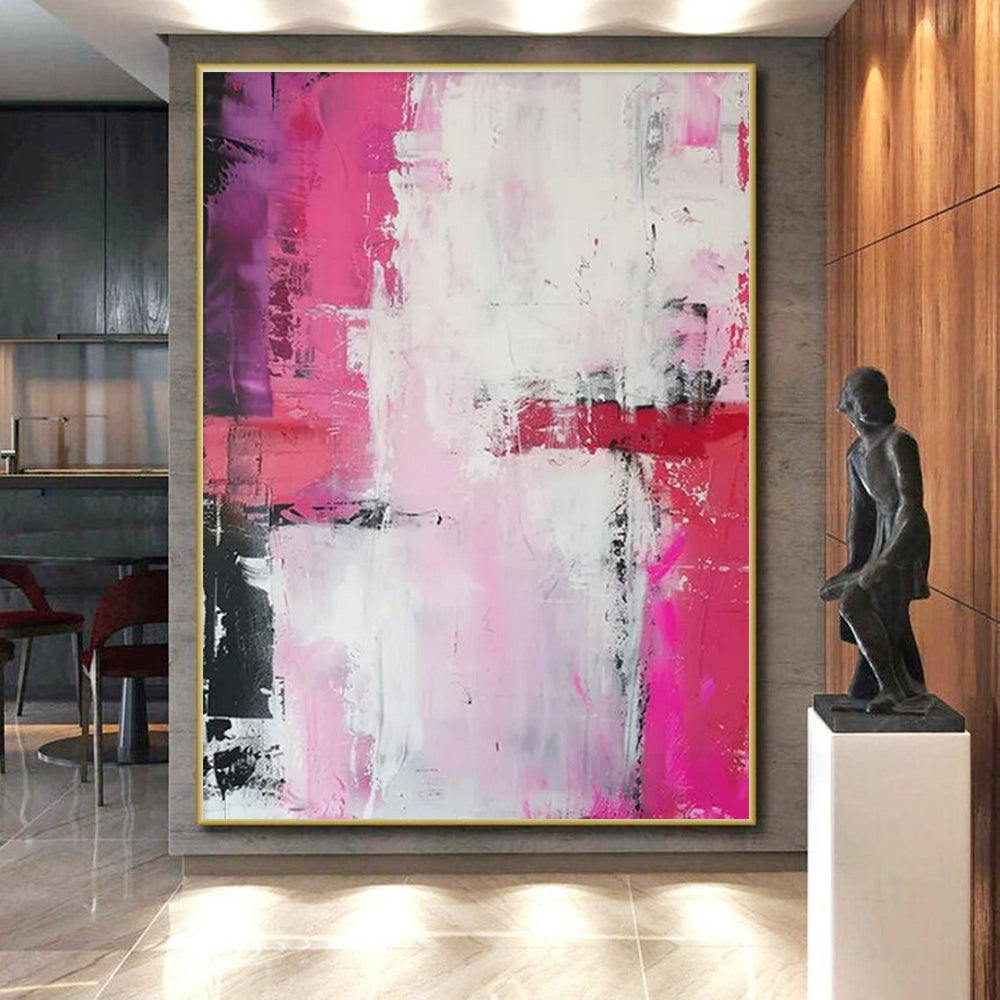 Pink & Purple Abstract Fusion Painting On Canvas PS0814