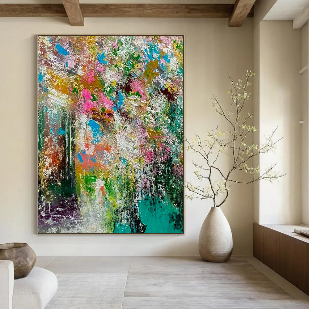 Color Explosion Fantasy - Vivid Mixed - Color Splatter Painting On Canvas PS1226