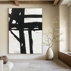 “Black & White Geometry” - Bold Shapes & Contrasting Tones Painting On Canvas DS148