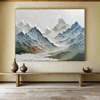 “3D Textured Mountain Range” - Sculptural Landscape Painting On Canvas DKS453