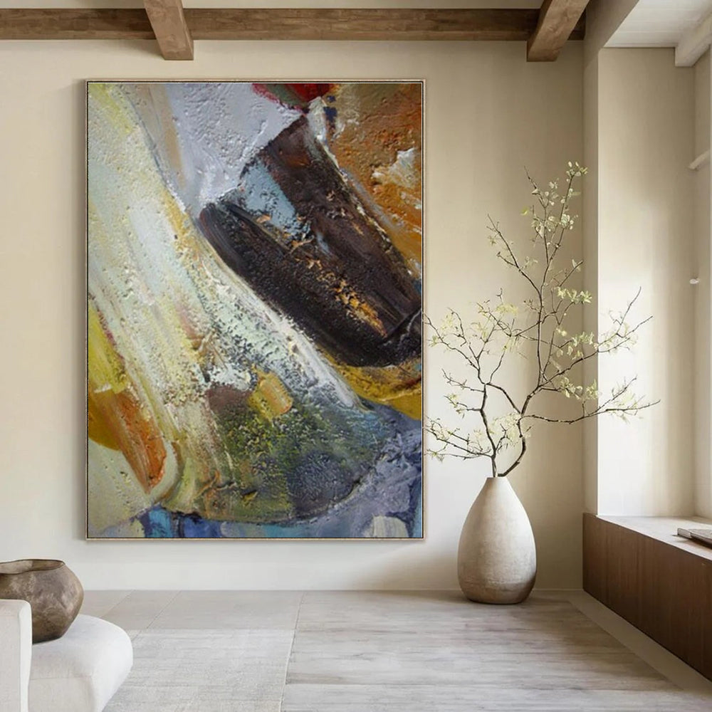 Mixed Colors with Textured Layers "Vibrant Layers" Abstract Painting On Canvas PS1355