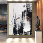 Black, White, Red, Gray Intense Textures “Raw Passion” - Painting On Canvas PS0810