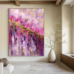 Pink and Purple Dripping Fantasy - Vivid Color Flow Abstract Painting On Canvas PS1237
