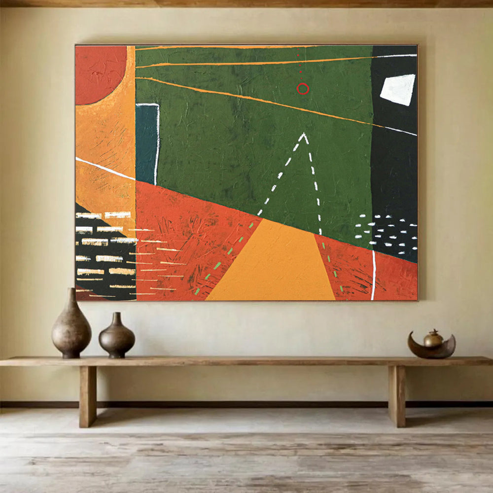 “Colorful Geometric Adventure Abstract” - Abstract Painting On Canvas DKS558
