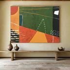 “Colorful Geometric Adventure Abstract” - Abstract Painting On Canvas DKS558