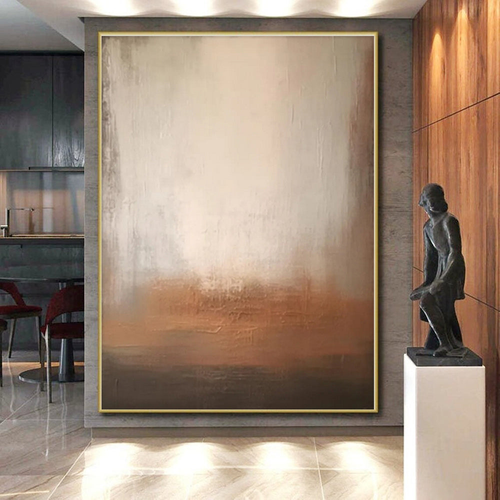 “Beige - Brown Gradient Abstraction” - Beige, Brown Abstract Painting On Canvas PS0519