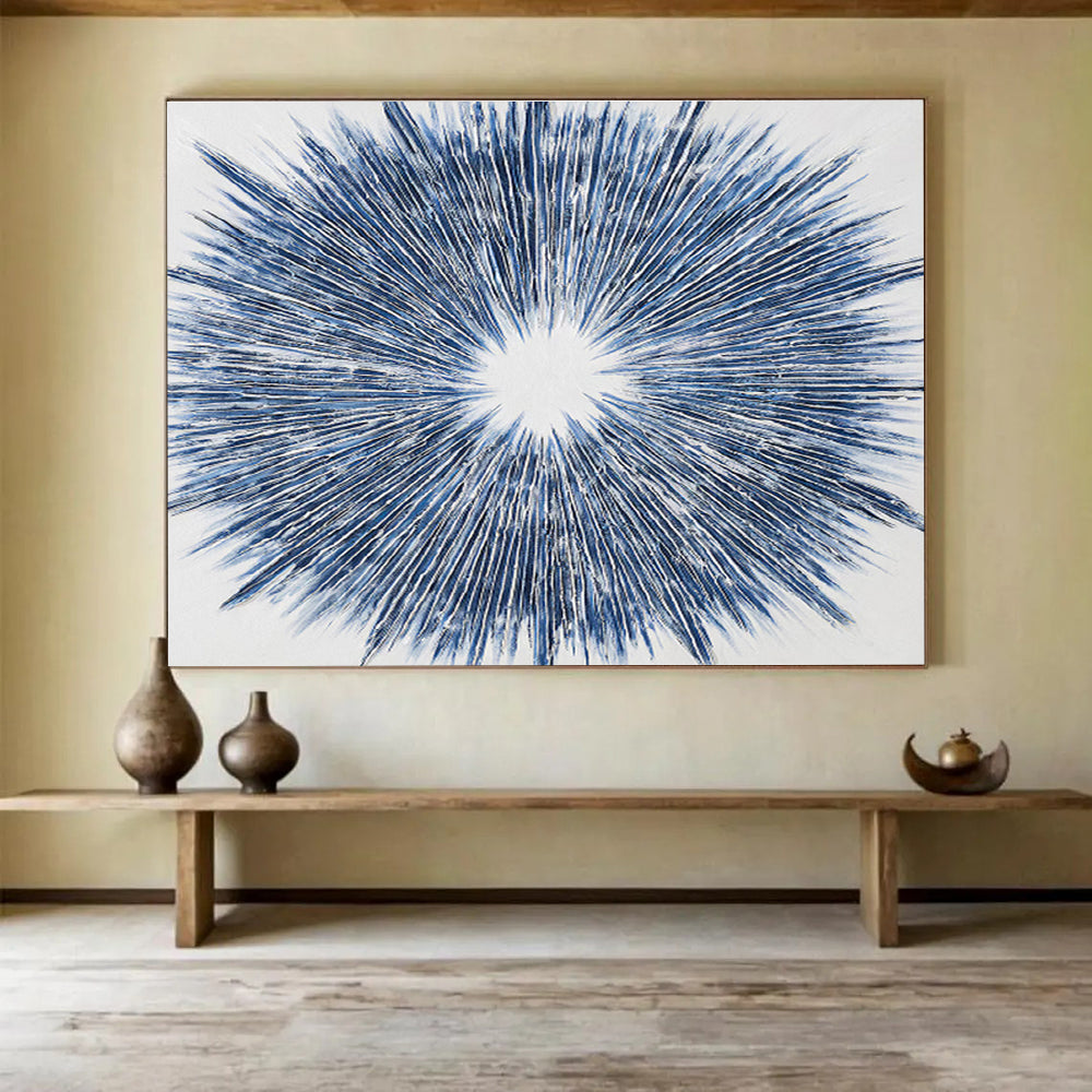 “Blue Radial Burst” Abstract Artwork DKS212