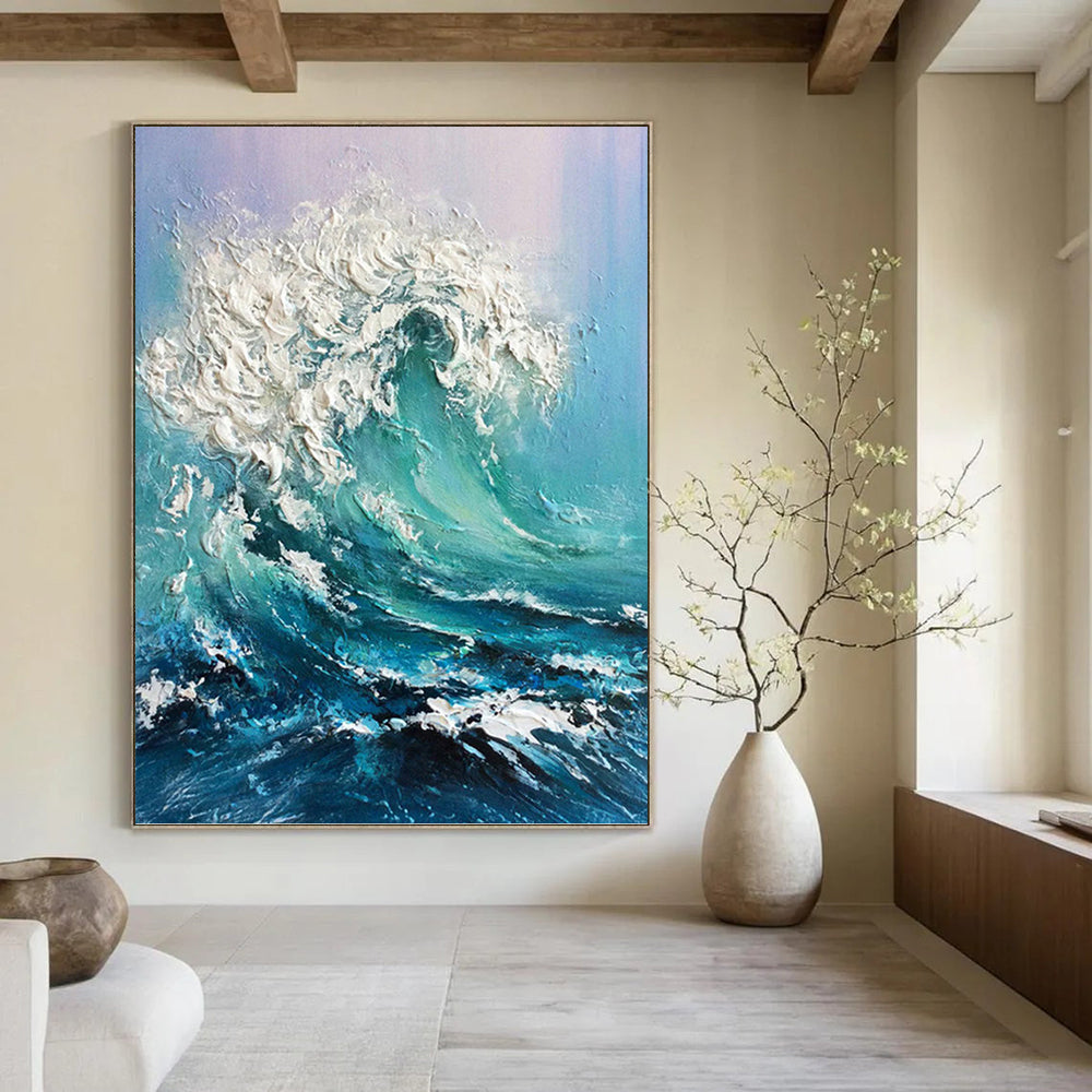 “Textured Ocean Wave” Painting On Canvas PT1448