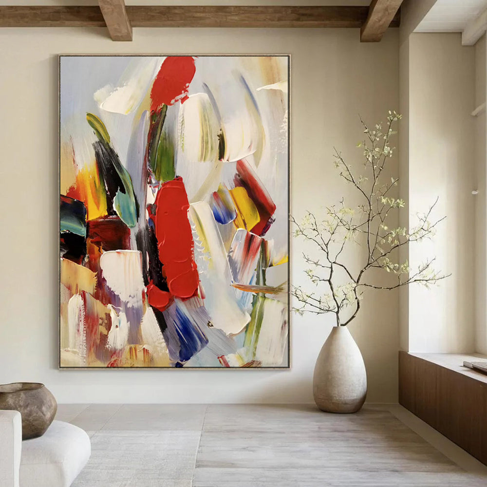 “Colorful Abstract Brushstrokes” - Abstract Expressionist Painting On Canvas PT1955