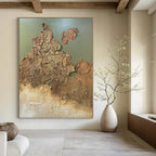 “Crackled Earth - Toned Abstract” - Abstract, Textured Painting On Canvas PT1509