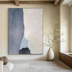 “Geometric Gray and White Shapes” - Abstract, Structural Painting On Canvas PT1539