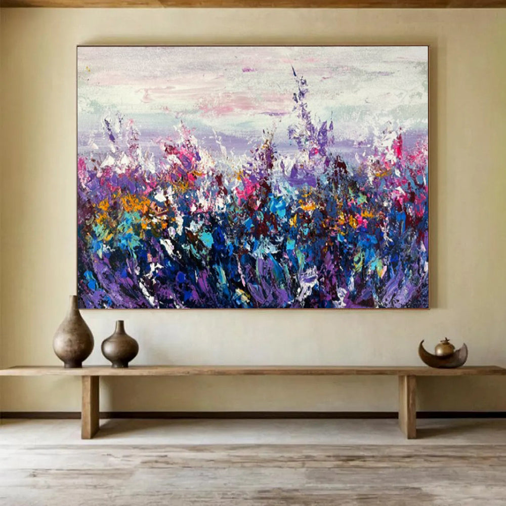 “Green - Blue Lake Reflections” - Muted - Tones Painting On Canvas PT1531