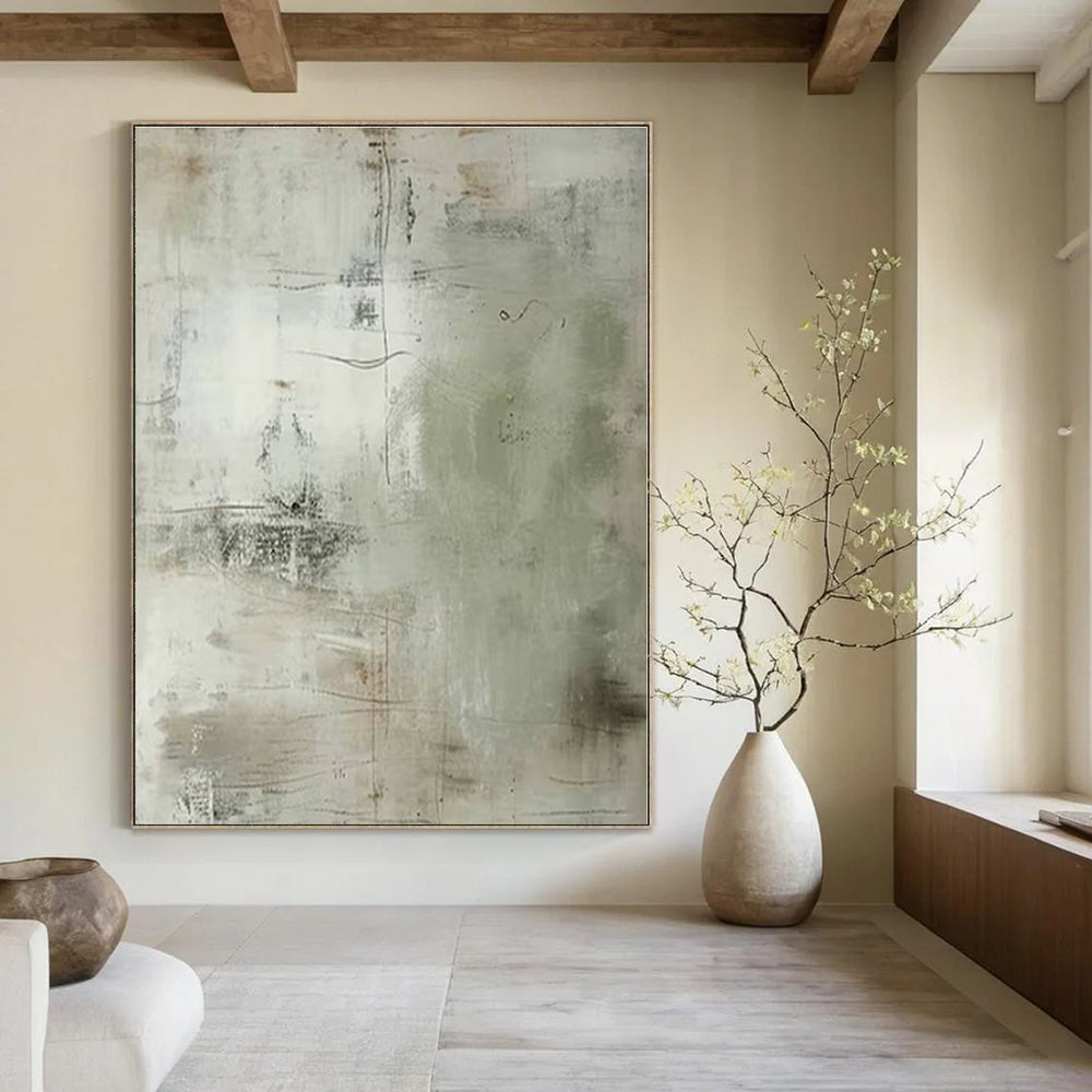 Light Colors with Delicate Lines "Faint Whispers" Abstract Painting On Canvas PS1358