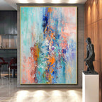 “Colorful Abstract Cascade” - Abstract Expressionist Painting On Canvas PS0013