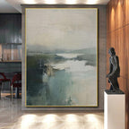 “Muted Landscape Abstract” - Muted Tones Abstract Landscape Painting On Canvas PS0740