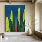 Minimalist Green Rocks Painting On Canvas DS093