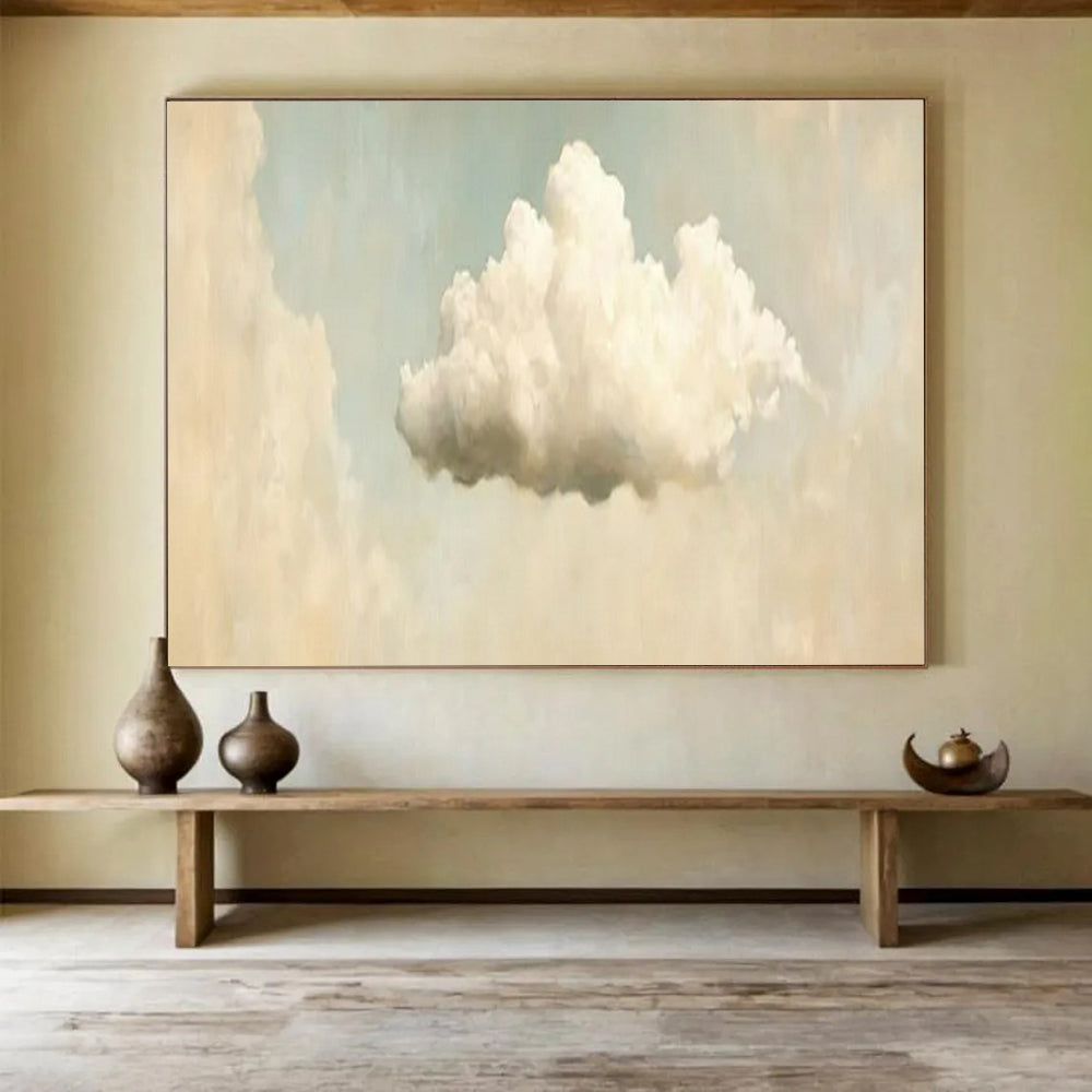 “Fluffy Cloud & Sky Voids” - Minimalist Sky - Painting On Canvas PT1698