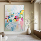 “Colorful Abstract Mosaic” - Vibrant Abstract Painting On Canvas DS274