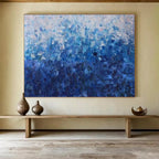 Blue Gradient Abstract: Minimalist & Serene Painting for Coastal Bedroom & Spa Relaxation Area DKS660