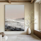 “Misty Mountain Minimalism” - Subtle Tones & Textured Terrain Painting On Canvas DS178