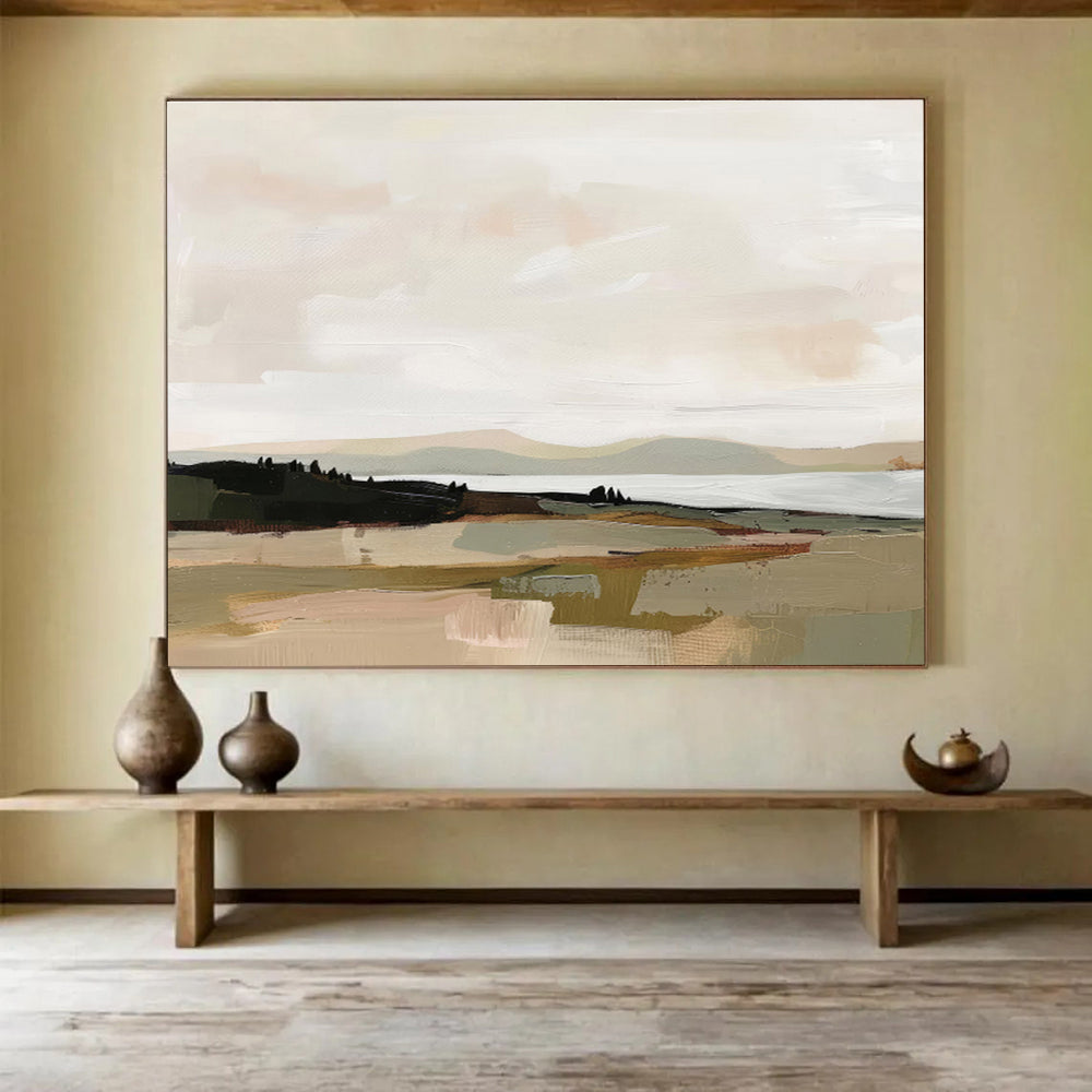 “Neutral Landscape Impression” Landscape - Inspired Abstract Painting On Canvas DKS242