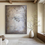 “Neutral Textured Abstract” - Subtle Marks on a Muted Base Painting On Canvas DS258