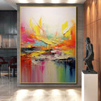 “Vibrant Abstract Splash” - Multicolor Abstract Expressionist Painting On Canvas PS0695
