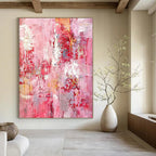 “Pink Abstract Rhapsody” - Expressionist Abstract Painting On Canvas PT2300