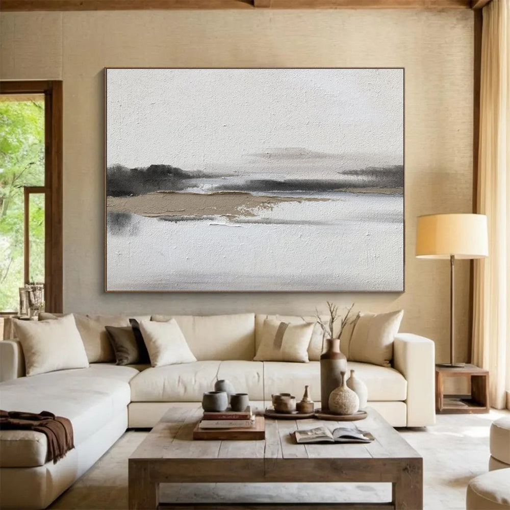 “Muted Landscape Hues” - Textured Oil Painting on Canvas DKS911