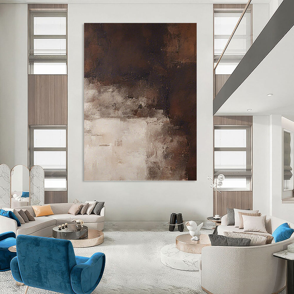 “Moody Brown Abstract” - Textured, Earth - Tone Painting On Canvas PT1469