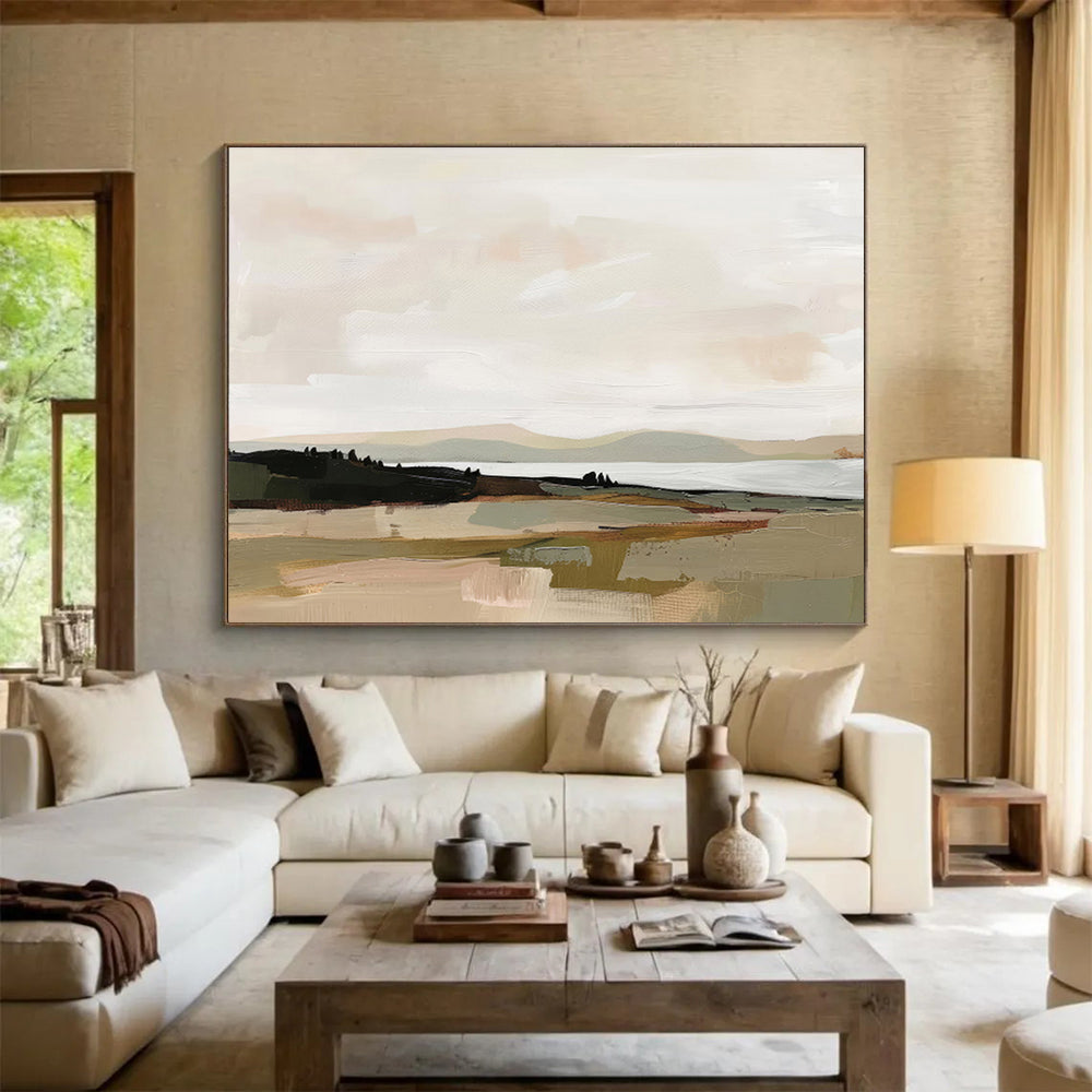 “Neutral Landscape Impression” Landscape - Inspired Abstract Painting On Canvas DKS242