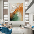 “Textured Earth Tones” - Impasto Abstract Painting On Canvas PT2308