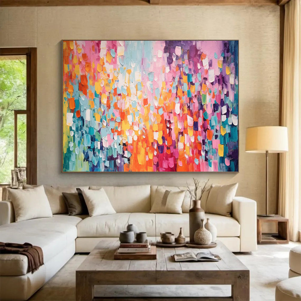 “Colorful Dot Abstract Explosion” - Lively Abstract Painting On Canvas PT158