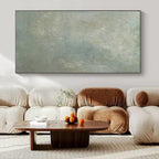 “Green - Gray Textured Minimalist” - Calming Abstract Painting On Canvas PS0142