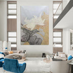 “Line - Detailed Floral Abstract” - Contemporary Floral Painting On Canvas PT1958