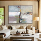 “Reflective Abstract Landscape” - Gray, Colorful Abstract Landscape - Inspired Painting On Canvas PS0403