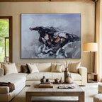 “Grey - Brown Galloping Energy” Painting On Canvas DKS306