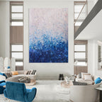 “Blue - White Abstract” - Impressionist - Inspired Painting On Canvas PT1350