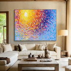 “Colorful Swirling Sun” - Impressionistic Oil Painting On Canvas DKS881