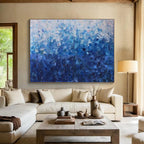 Blue Gradient Abstract: Minimalist & Serene Painting for Coastal Bedroom & Spa Relaxation Area DKS660