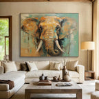“Colorful Elephant Portrait” - Expressive Wildlife Painting On Canvas PT083