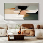 Neutral and Black Abstract, "Urban Blocks" – Abstract Cubist - Inspired On Canvas PS0943