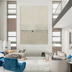 “Light Grey Cracked Surface” - Minimalist Abstract Painting On Canvas PT1122